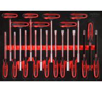 KS TOOLS Jeu de clés mâles coudées à poignée en T dans insert en mousse, 18 pcs ( 811.2018 )