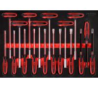 KS TOOLS Jeu de clés mâles coudées à poignée en T dans insert en mousse, 18 pcs ( 811.2018 )