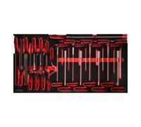 KS Tools Jeu de clés mâles coudées à poignée en T et de limes dans insert en mousse, 28 pcs KS Tools Quantité:1