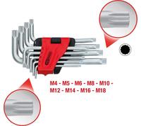 KS Tools Jeu de clés mâles coudées à six pans creux 151.4630 courtes - en acier spécial à outils, dans les tailles M4, M5, M6, M8, M10, M12, M14, M16, M18