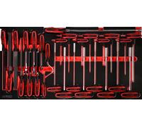 KS Tools Jeu de clés mâles coudées à poignée en T et de limes dans insert en mousse, 28 pcs KS Tools Quantité:1