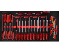 KS TOOLS Jeu de clés mâles coudées et de limes SCS, 42 pcs, module 1.1/3