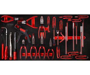 KS TOOLS Jeu de clés mâles coudées et de pinces à poignée en T, 24 pièces, en coffret 813.0024