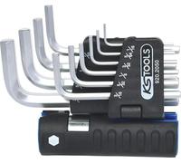 KS TOOLS jeu de clés mâles coudées pour vis à six pans creux 3 en 1, 10 pces, courtes, pouces 920.2050