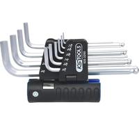KS TOOLS Jeu de clés mâles coudées pour vis à six pans creux, longues de 10 pièces, à tête sphérique, en pouces 920.2250