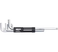 KS TOOLS Jeu de clés mâles coudées à 6 pans creux 3 en 1, 8 pces XL tête sphérique - 151.2180