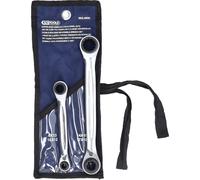 KS TOOLS Jeu de clés polygonales à cliquet réversible 4 en 1 GEARplus, 2 pcs ...