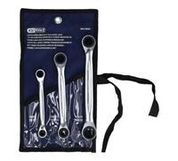 KS TOOLS 503.4540 - Jeu de 3 clés polygonales à cliquet 4 en 1 - Gamme GEARplus - 8-9-12-13-16-17mm - En chrome Vanadium - Finition Satinée