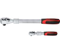 KS Tools Jeu de cliquets réversibles télescopiques 1/4" + 1/2", 2 pièces