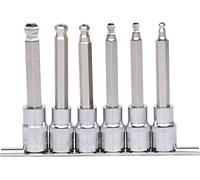 KS Tools 1/2" Jeu de douilles tournevis 6 pans intérieur CHROMEplus, longues, 6 pcs. 5-12 mm Quantité:1