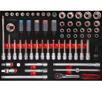 KS TOOLS Jeu de douilles à embout 1/2" en mousse 64 pces - 811.0064