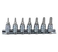 KS TOOLS jeu de douilles à embout 1/4" CHROMEplus Torx, alésage, 7 pces