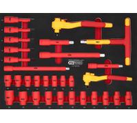 KS TOOLS Jeu de douilles isolées 3/8'+1/2' dans une garniture en mousse, 31 pcs ( 117.6131 )