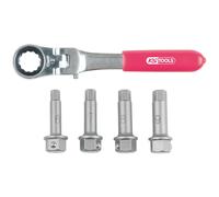 KS-Tools Jeu de douilles spéciales pour étriers de frein 1/2 pouce à six pans creux, tête pivotante à 180 degrés 5 pièces