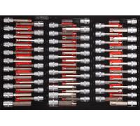 KS TOOLS Jeu de douilles tournevis 1/2" dans insert en mousse, 64 pcs