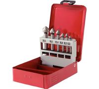 KS TOOLS Jeu de fraises coniques et à ébavurer HSS, cassette en tôle d'acier 6 pces 336.0406