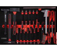 KS TOOLS Jeu de marteaux/burins/limes dans une pochette en mousse, 21