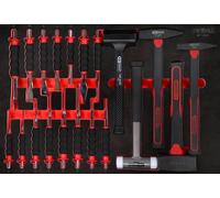 KS TOOLS Jeu de marteaux et burins dans insert en mousse, 20 pcs