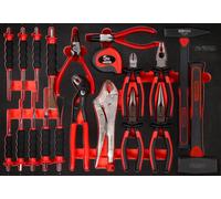 KS Tools Jeu de pinces, marteaux et burins dans insert en mousse, 22 pcs KS Tools Quantité:1