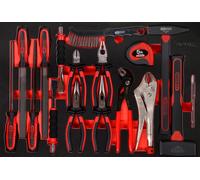 KS TOOLS Jeu de pinces, marteaux et burins dans insert en mousse, 17 pcs