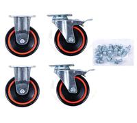 KS TOOLS Jeu de roulettes 2 x roulette pivotante + 2 x roulette mobile