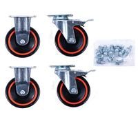 KS TOOLS Jeu de roulettes 2 x roulette pivotante + 2 x roulette mobile 826.0007-R014P