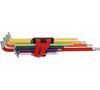 KS Tools Jeu de clés Torx coudées 151.4530 – tête sphérique, coudé 108°, 9 pièces