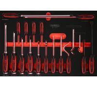 KS TOOLS Jeu de tournevis et crochets dans insert en mousse, 19 pcs ( 811.1019 )