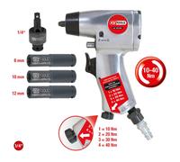 KS Tools Jeu de visseuses vibrantes à air comprimé pour bougies de préchauffage 152.1060, 40 Nm, 1/4 pouce y compris 3x noix de vissage à choc + joint de cardan