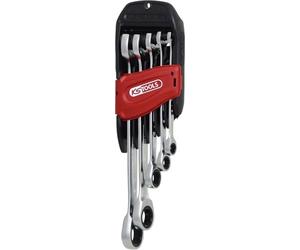 KS TOOLS Juego de llaves combinadas de carraca DUO GEARplus con función de carraca en la llave fija, 5 pzs. 503.5205 Couleur