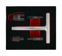 KS Tools Kit de profilés spéciaux 1/4"+3/8" de service à huile pour les vis en plastique d’évacuation de l’huile, 5 pcs. Quantité:1