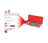 KS Tools KS Tools 1/2" Coffret de douilles, 24 pcs. 6 pans Quantité:1