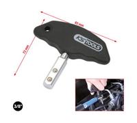 KS Tools Poignée en T 516.1414 encliquetable carrée 3/8"×3/8" Noir/Chromé