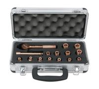 KS Tools 962.1485 - Coffret de douilles 1/4" - Gamme BERYLLIUMplus - Dimensions en pouce - En Cuivre Béryllium - Antidéflagrant - 15 pièces