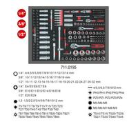 KS Tools KS Tools Jeu de clés à douille 1/4"+3/8"+1/2", 195 pcs. dans l'insert système 1/1 Quantité:1