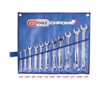 KS Tools Jeu de clés mixtes inclinées CHROMEplus 11 pièces (pouces)