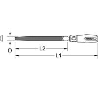 KS TOOLS Lime demi-ronde forme E 200 mm Taille 1 - 157.0125