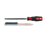 KS Tools Lime triangulaire avec brosse à lime, 2 pcs. Quantité:1