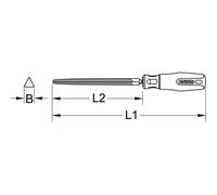 KS TOOLS Lime triangulaire forme C 150 mm Taille 1 - 157.0424