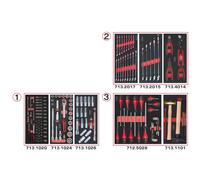 KS TOOLS Lot d'outils 3 tiroirs pour servante 158 pièces - 714.0158