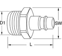 KS TOOLS Mamelon à emboîter en laiton avec filetage extérieur G1/2 "AG - 515.3491