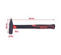 KS Tools Marteau de mécanicien 142.1331 – manche en fibre – 300 g