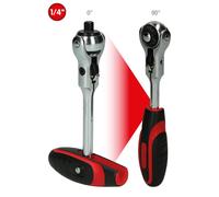KS TOOLS 1/4" MODIFIXCliquet de tête pivotante, mini-poignée en T, 72 crans