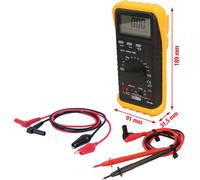 KS-Tools Multimètre numérique avec pointes de test et pinces crocodiles, appareil de mesure, voltmètre, ampèremètre, testeur 150.1480