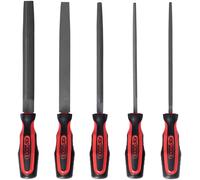 KS Tools – Jeu de 5 limes emmanchées 140.3000 – 200 mm, poignée bi-matière