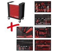 KS TOOLS Performanceplus Jeu de servantes d'atelier P10 avec 338 outils pour 6 tiroirs - 810.6338