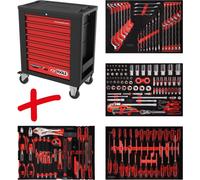 KS TOOLS Performanceplus Jeu de servantes d'atelier P15 avec 180 outils pour 4 tiroirs - 815.4180