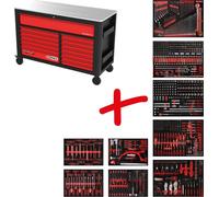 KS TOOLS Performanceplus Jeu de servantes d'atelier P45 avec 706 outils pour 7 tiroirs - 845.9706