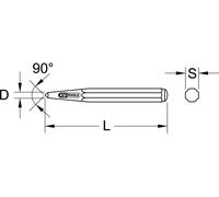 KS Tools Poinçon,8-kant,ø 8mm, 162.0365