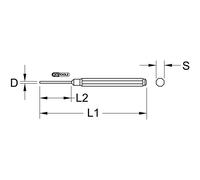 KS Tools Chasse-goupilles extra-longues, 8 pans, Ø 4mm Quantité:1